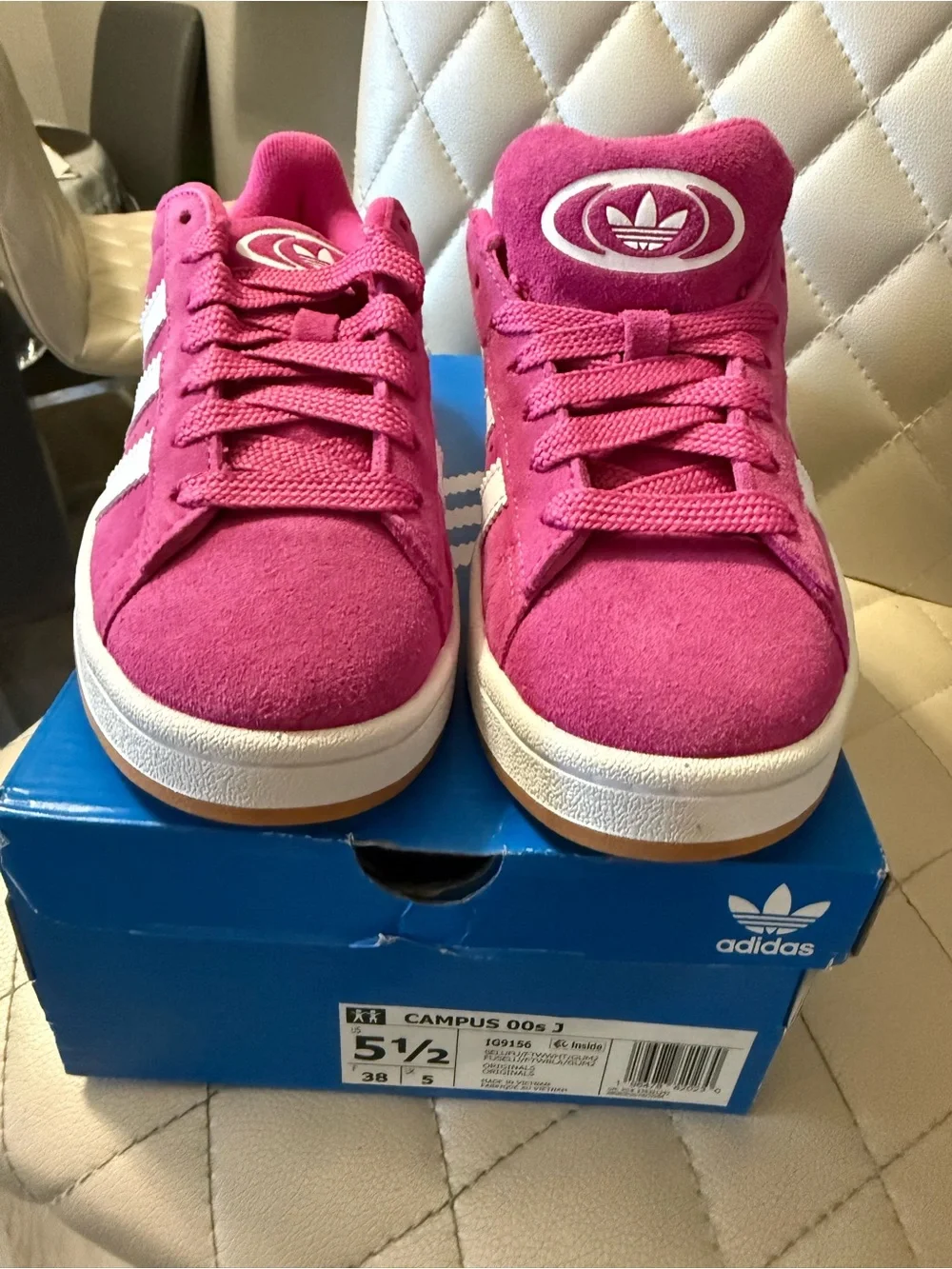 adidas Hot Pink Suede Low-Top Sneakers with White Stripes